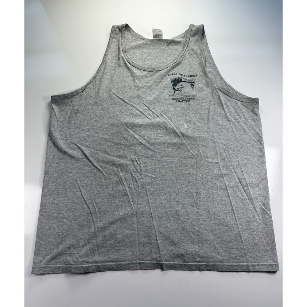Vintage Abate of Florida XL Double Sided Tank‎ Top Tee Eagle flag USA Anvil